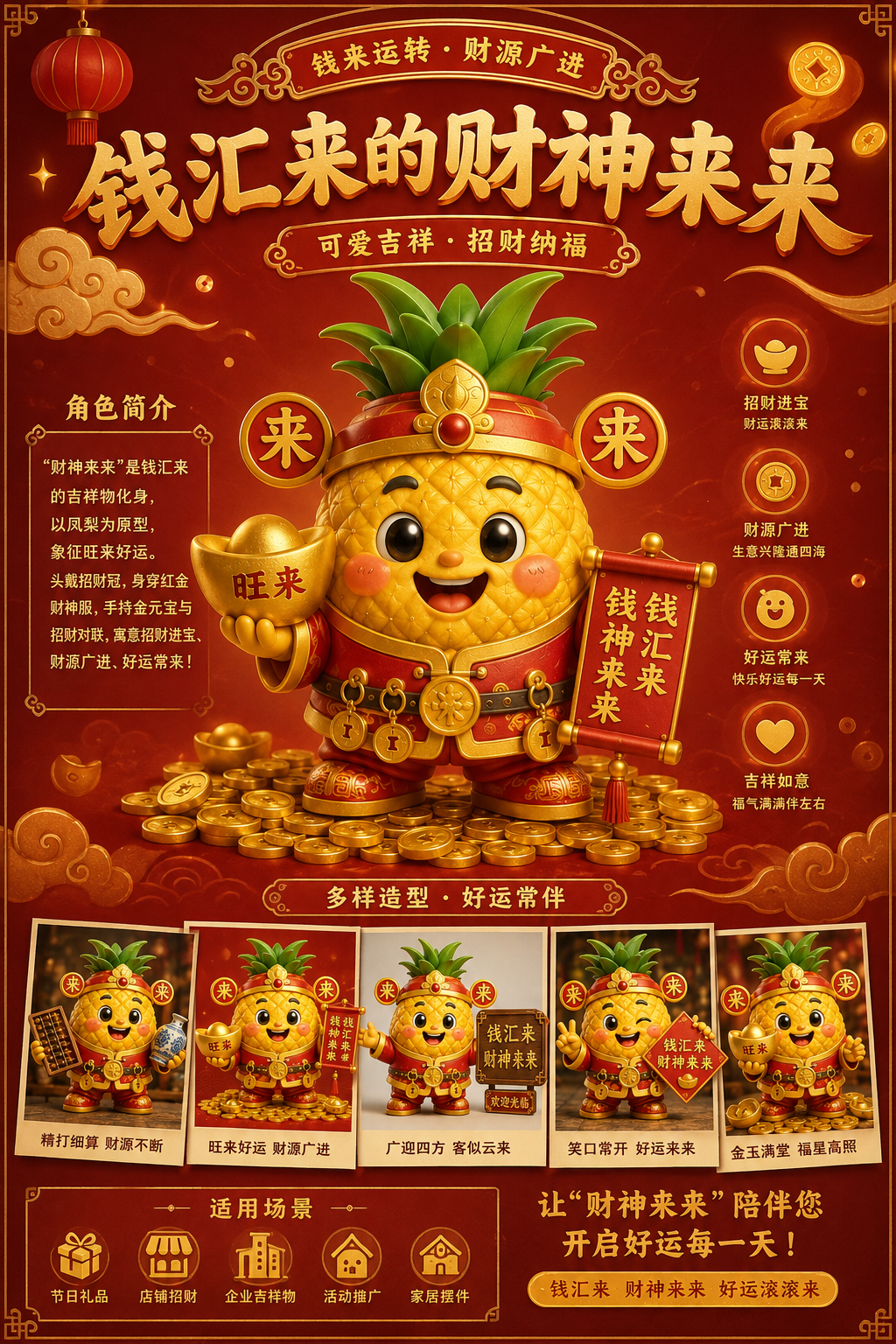 钱汇来吉祥物财神旺来原图
