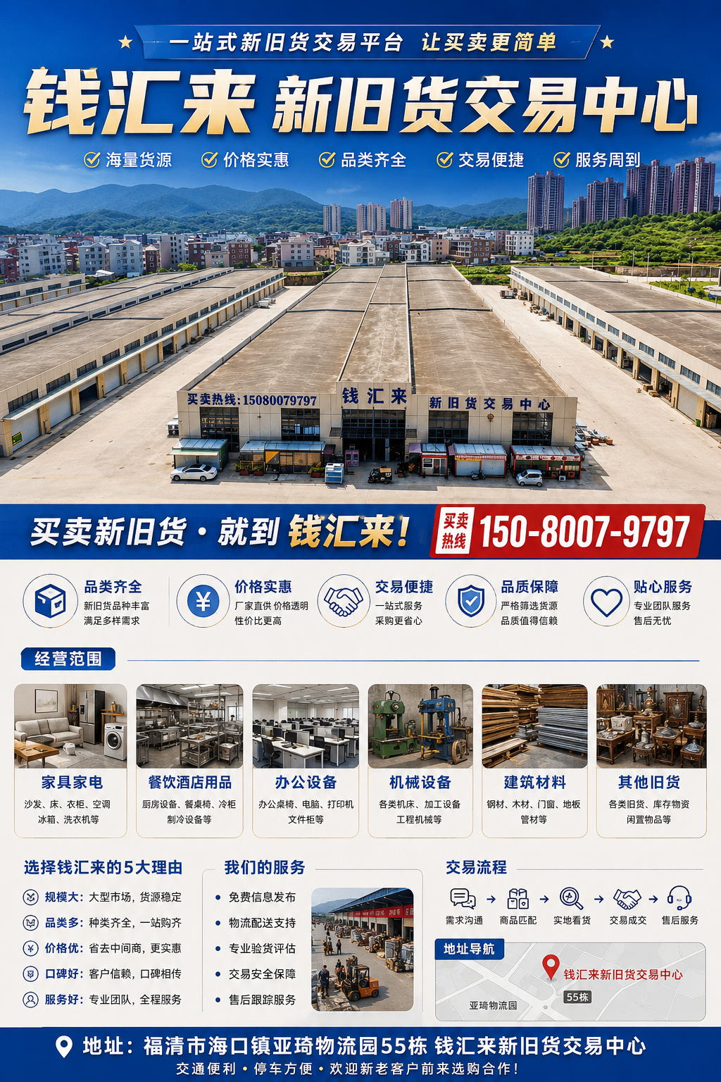 钱汇来新旧货交易中心海报
